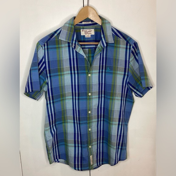 Penguin original munsingwear blue plaid shirt. Medium - Picture 1 of 9